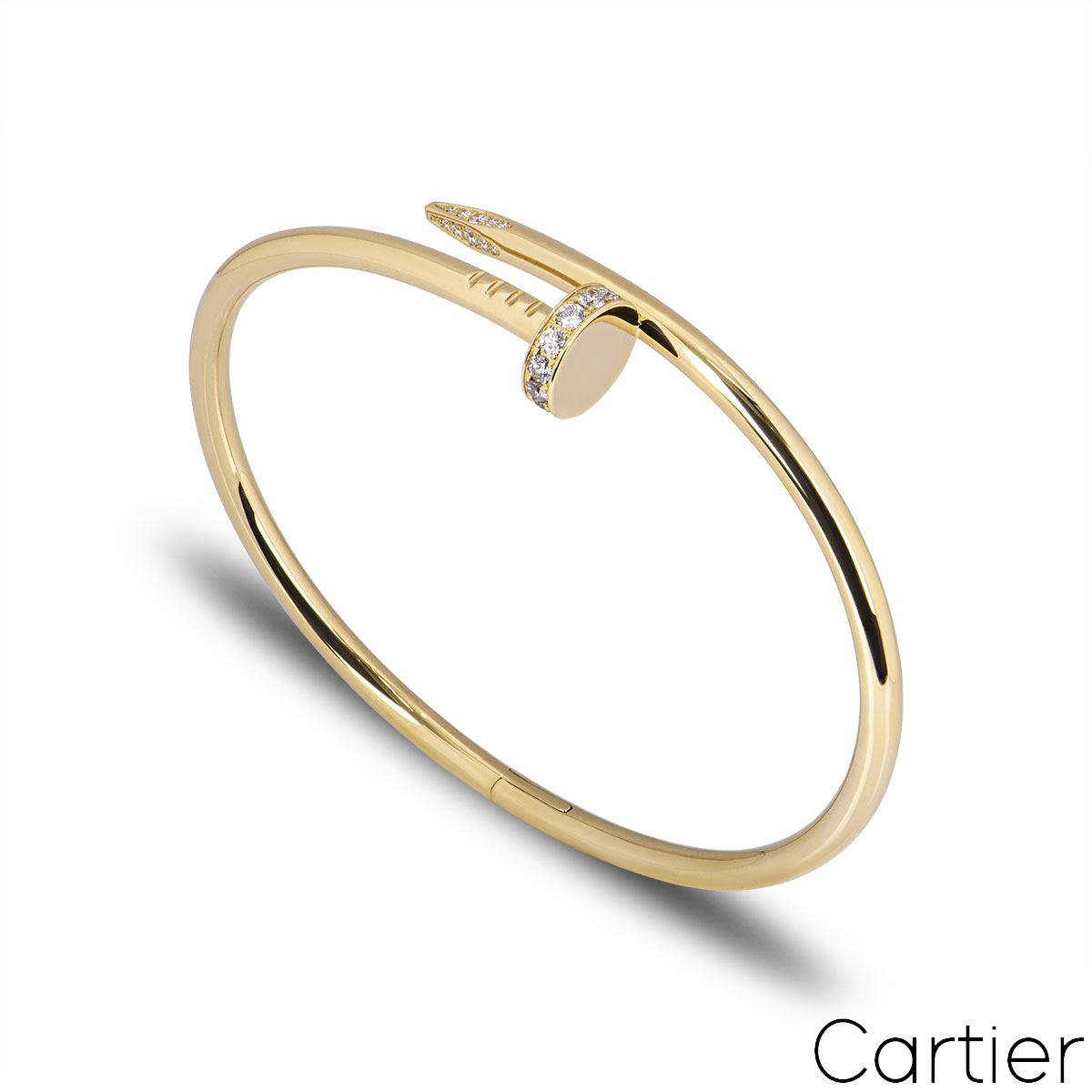 Cartier Yellow Gold Diamond Juste Un Clou Bracelet Size 17 B6048617